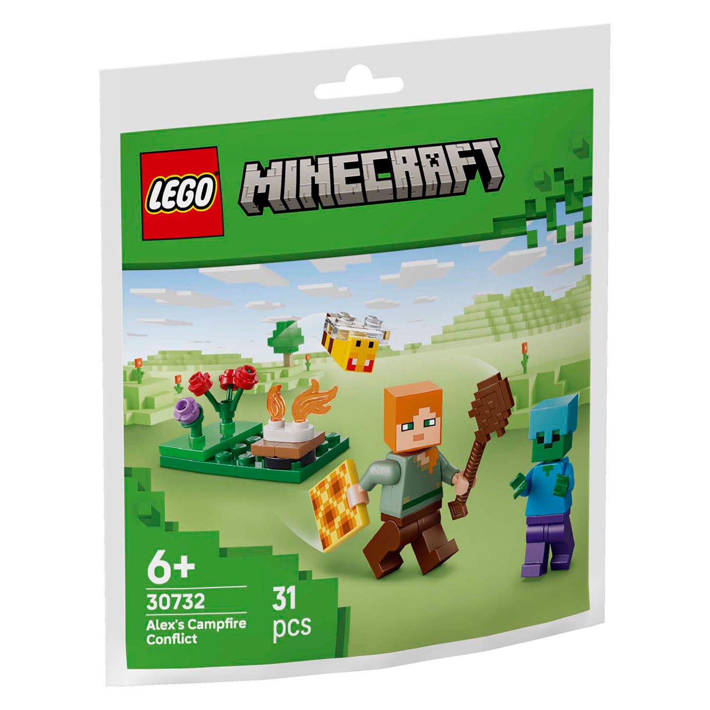 LEGO minecraft 30732 alex en de strijd bij het kampvuur