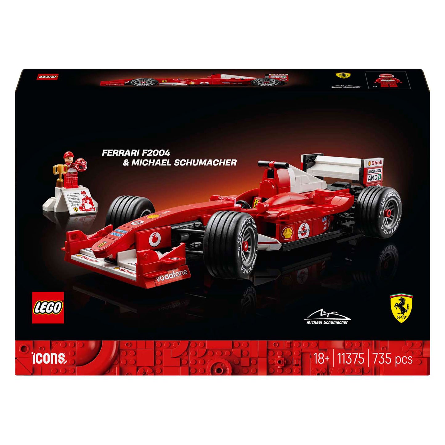 LEGO icons - ferrari f2004 en michael schumacher constructiespeelgoed (11375, retail)