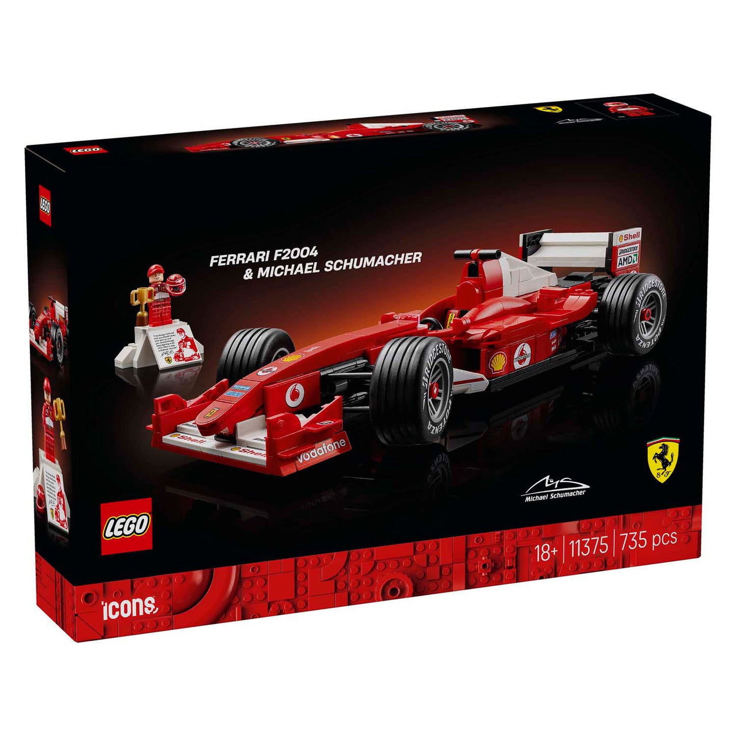 LEGO icons - ferrari f2004 en michael schumacher constructiespeelgoed (11375, retail)