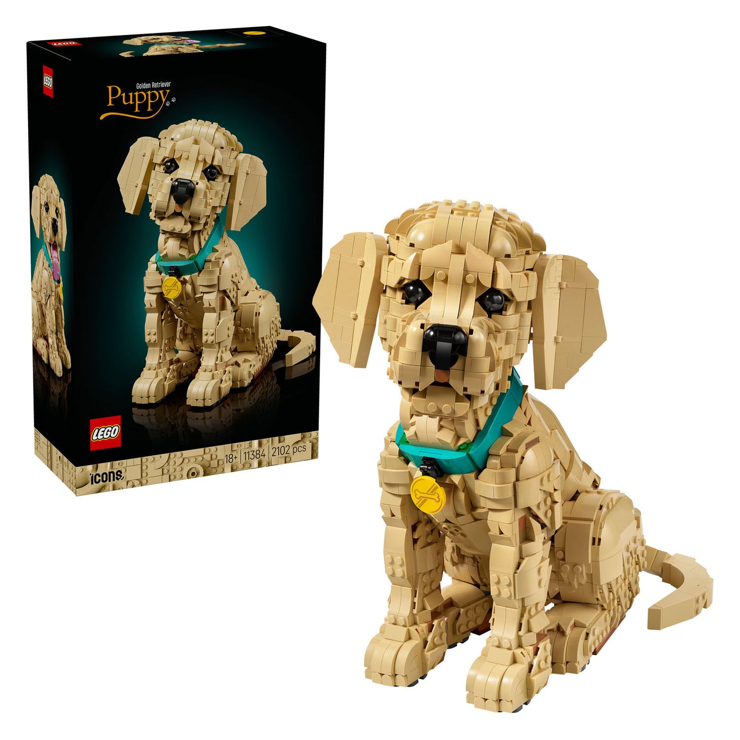 LEGO icons 11384 golden retriever puppy