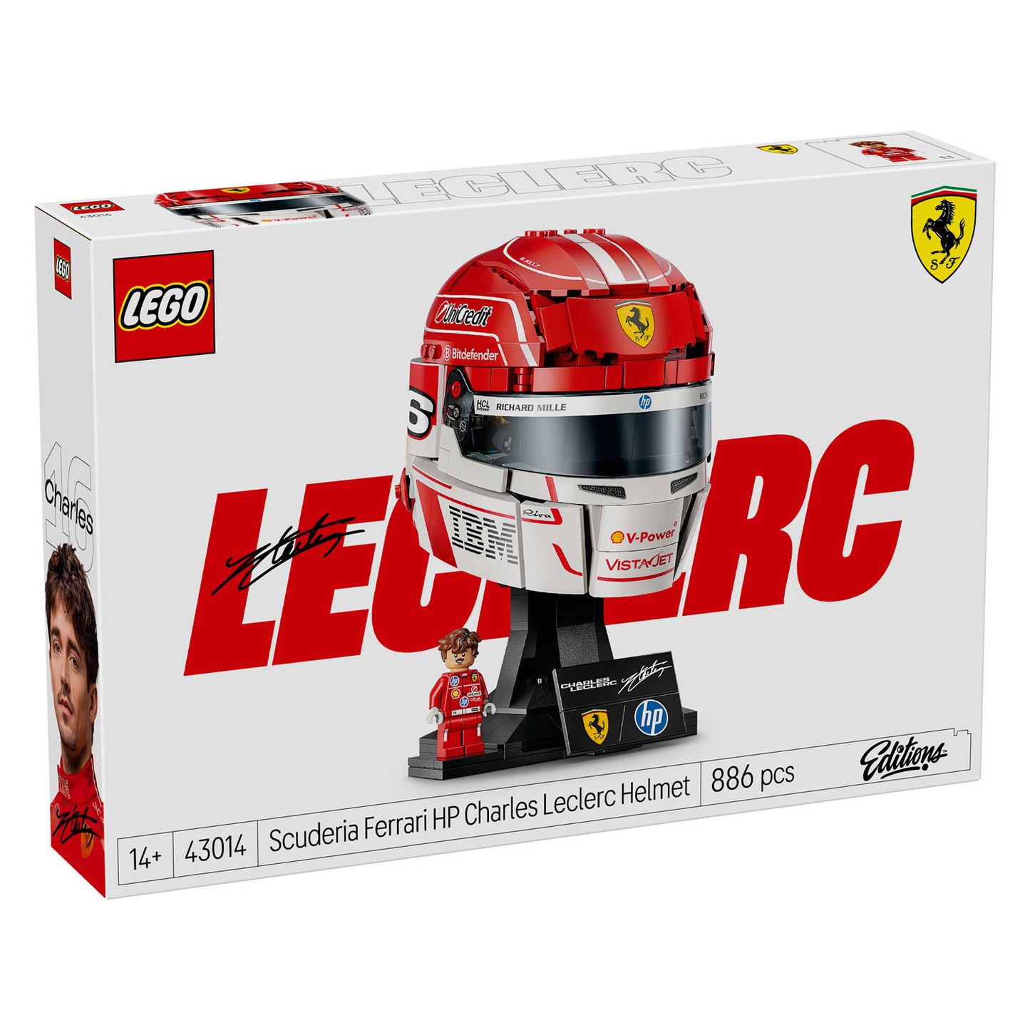 LEGO editions 43014 scuderia ferrari hp helm van charles leclerc