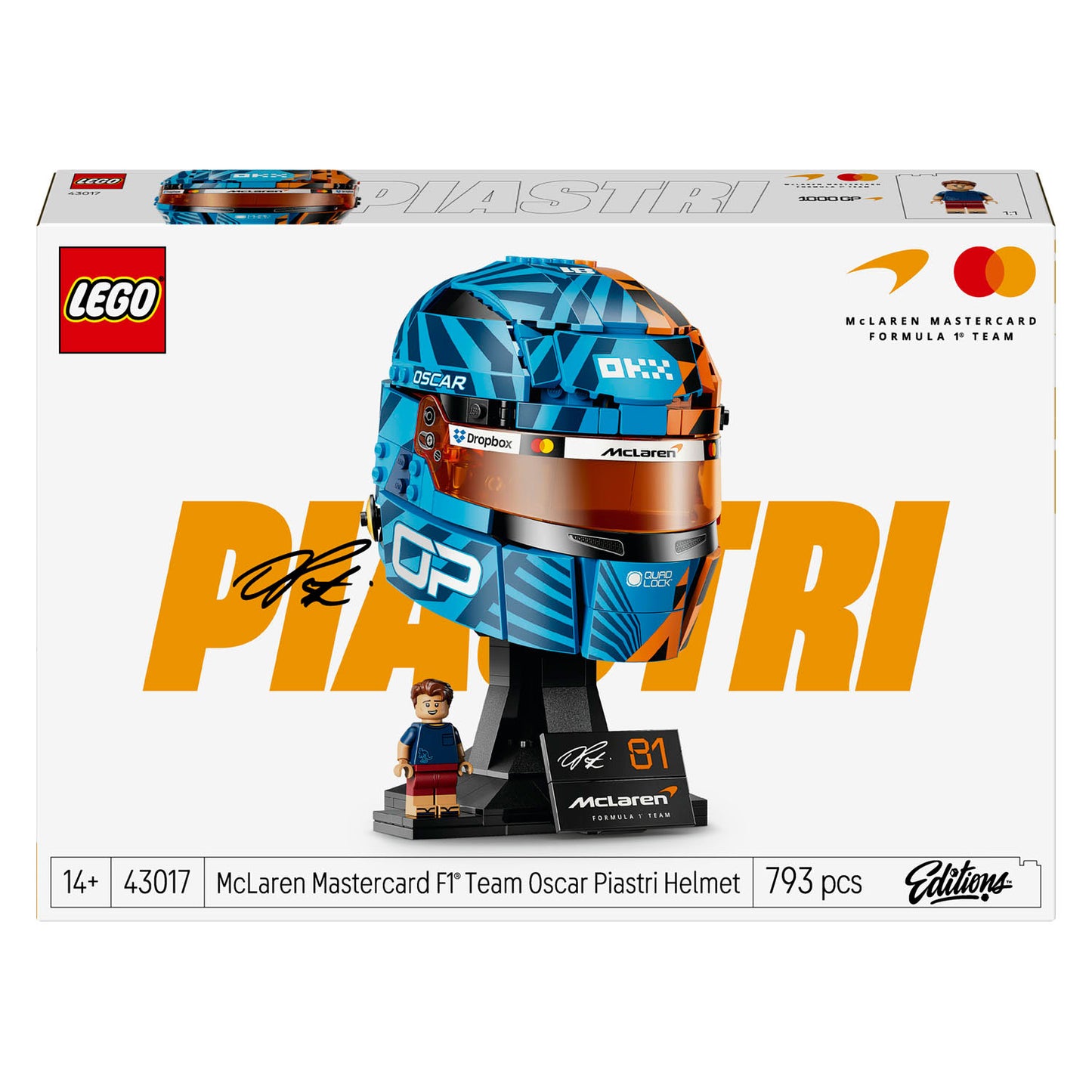 LEGO editions 43017 mclaren mastercard f1 team helm van oscar piastri