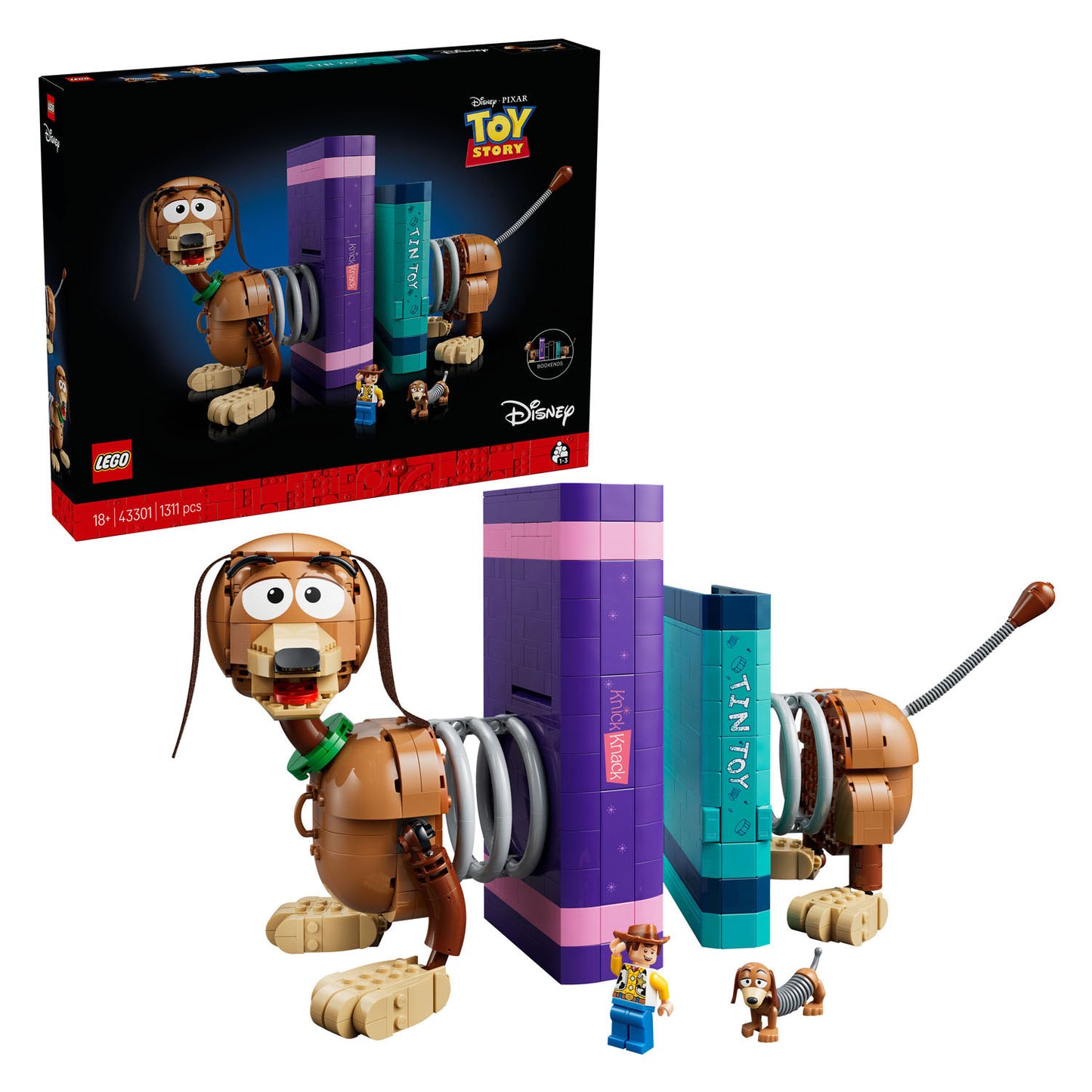 LEGO disney 43301 toy story slinky dog bookends