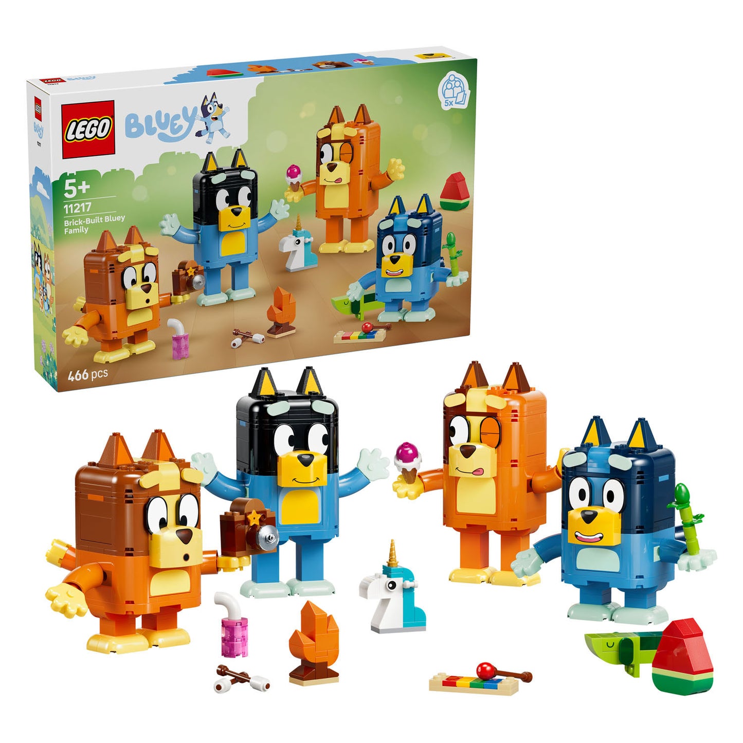 LEGO bluey 11217 bouwbare figuren van bluey en haar familie