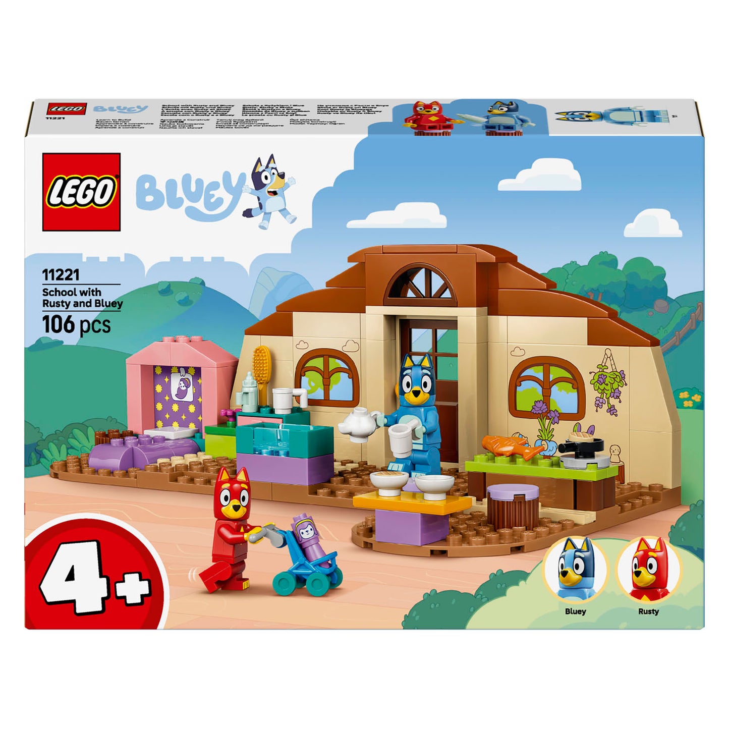 LEGO bluey 11221 school met rusty en bluey