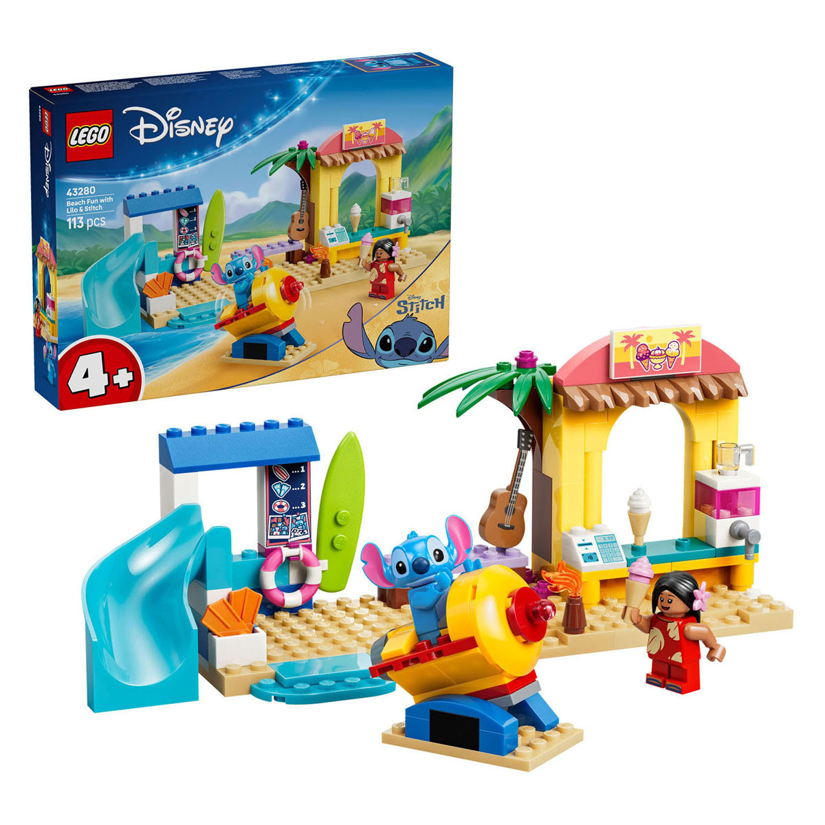 LEGO disney 43280 strandplezier met lilo en stitch