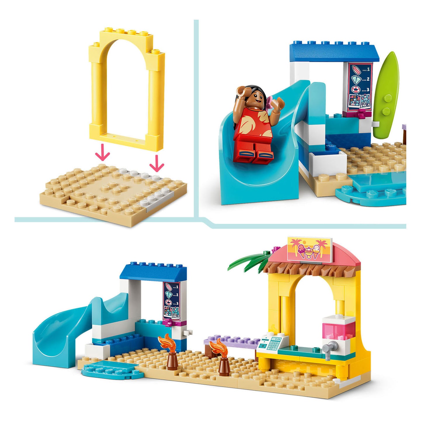 LEGO disney 43280 strandplezier met lilo en stitch