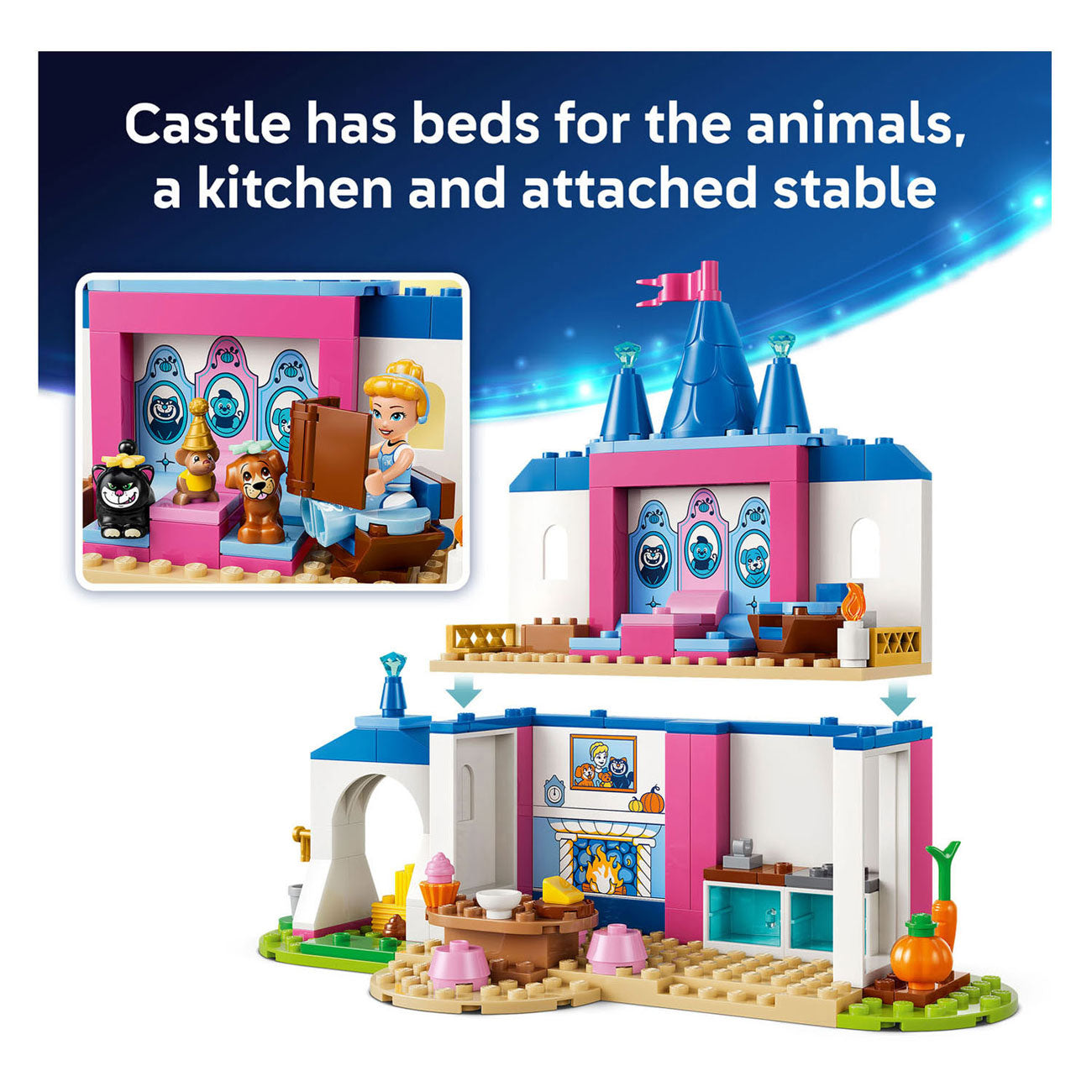 LEGO disney princess 43283 assepoesters kasteel met dierenvriendjes