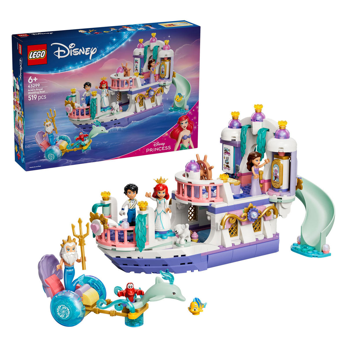 LEGO disney princess 43299 ariels koninklijke trouwboot