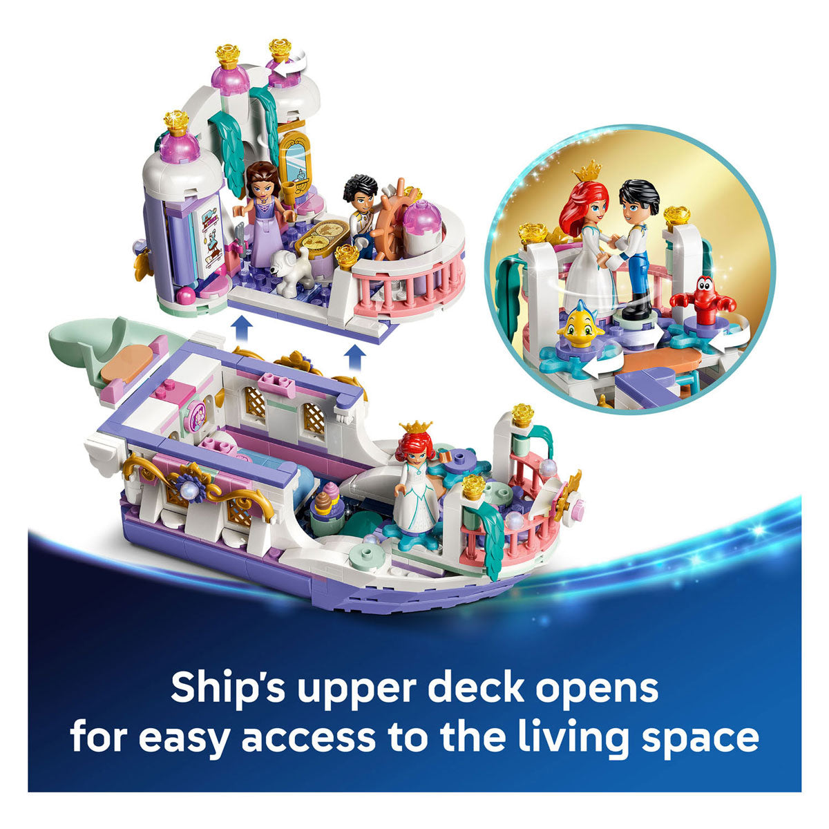 LEGO disney princess 43299 ariels koninklijke trouwboot