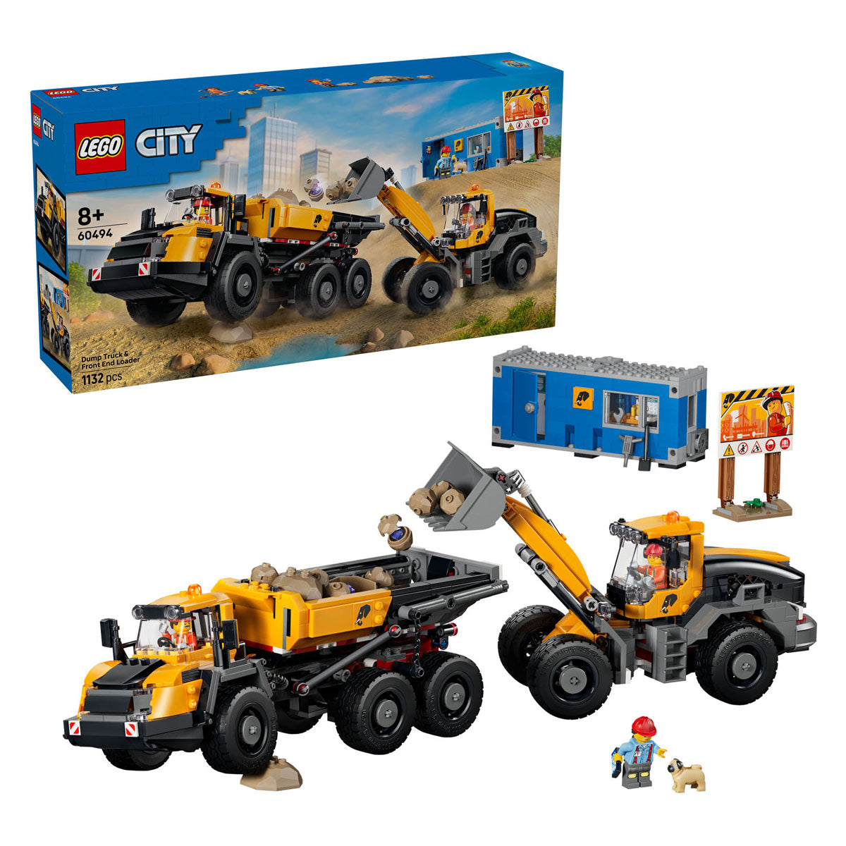 LEGO city 60494 kiepwagen en voorlader