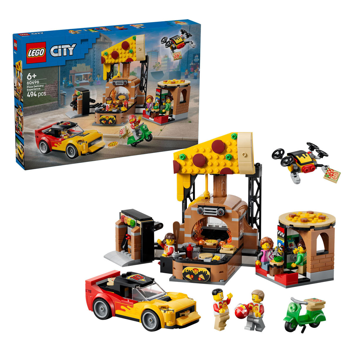 LEGO city 60496 pizzacentrale met voertuigen