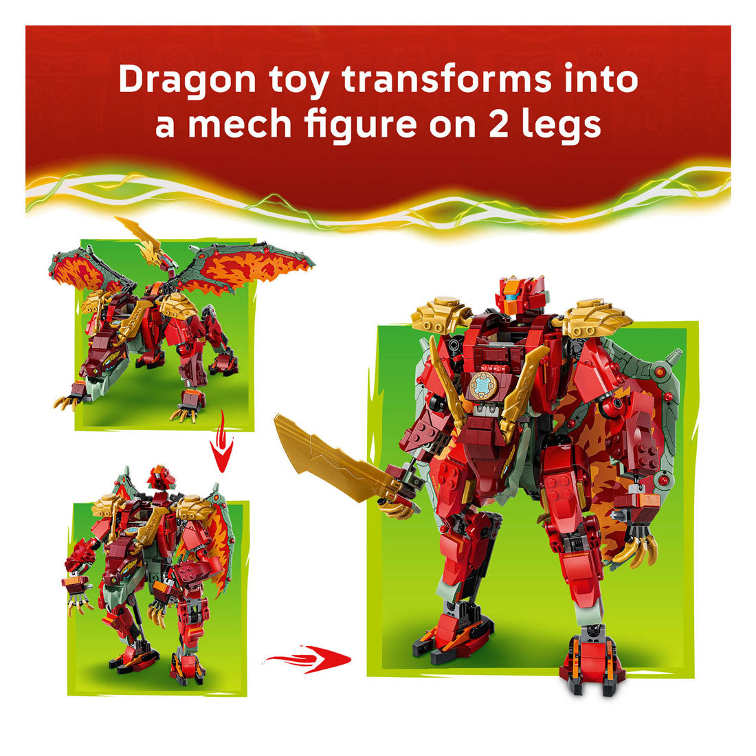 LEGO ninjago 71868 wyldfyre's transformerende drakenmecha