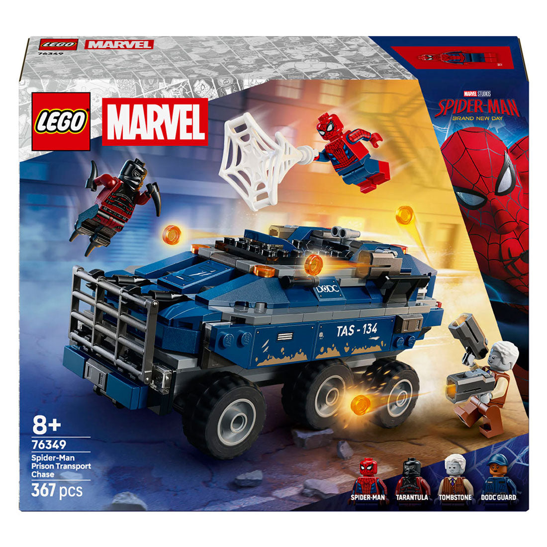 LEGO marvel 76349 spiderman achtervolging van gevangenistransport