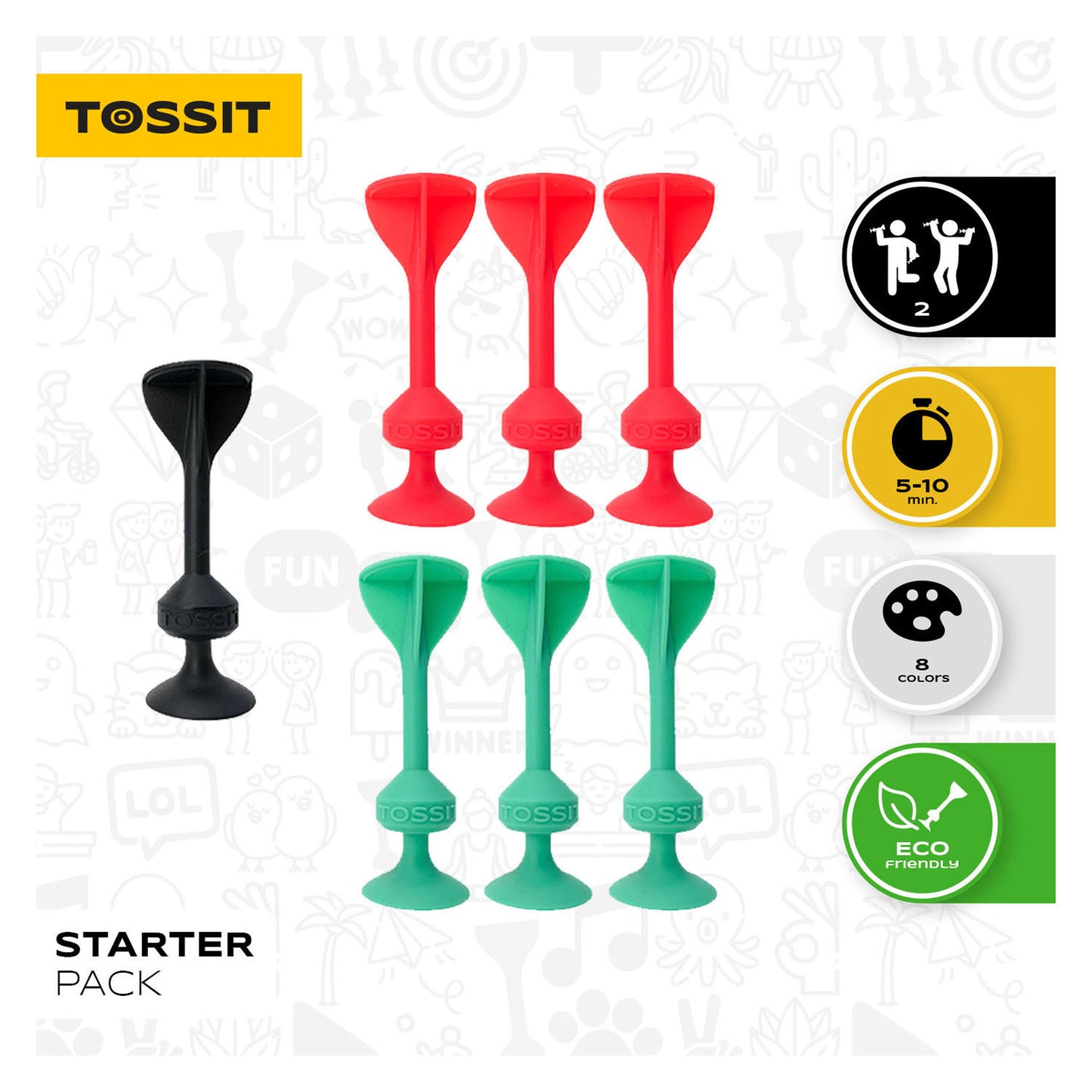 999Games 999 games tossit - starter pack - rood-turquoise