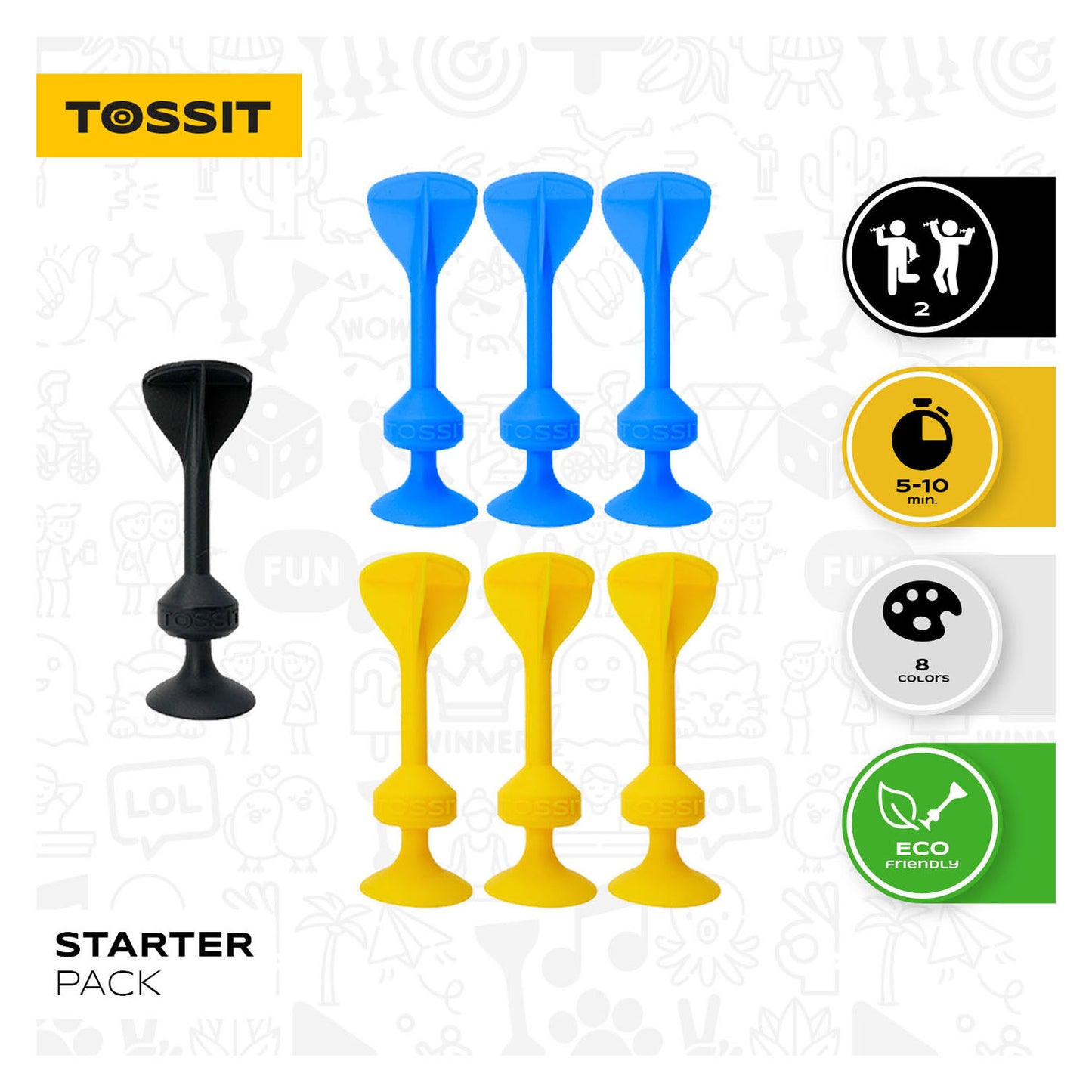 999Games 999 games tossit - starter pack - blauw-geel