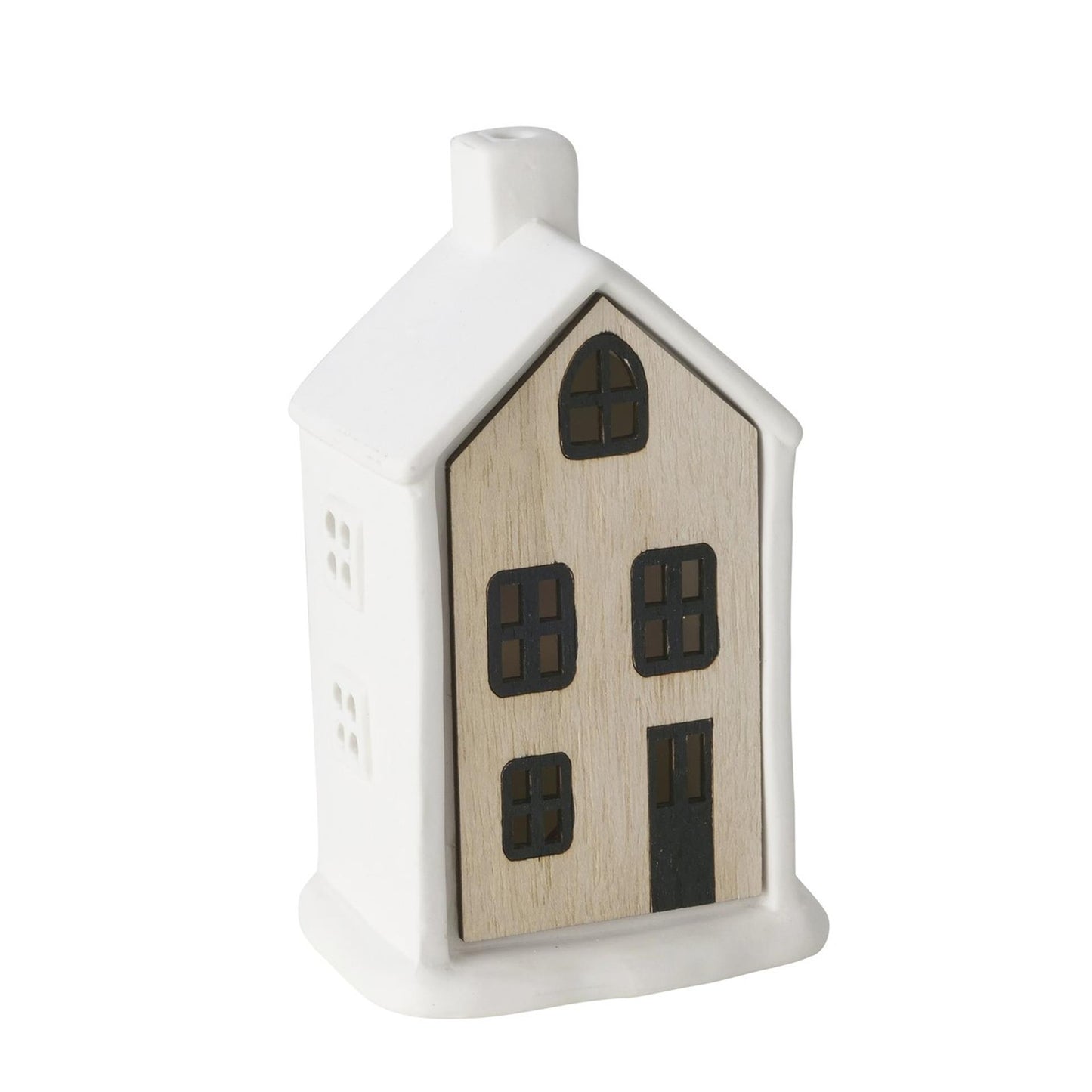 Boltze Home Huisje homewood porselein led h13cm