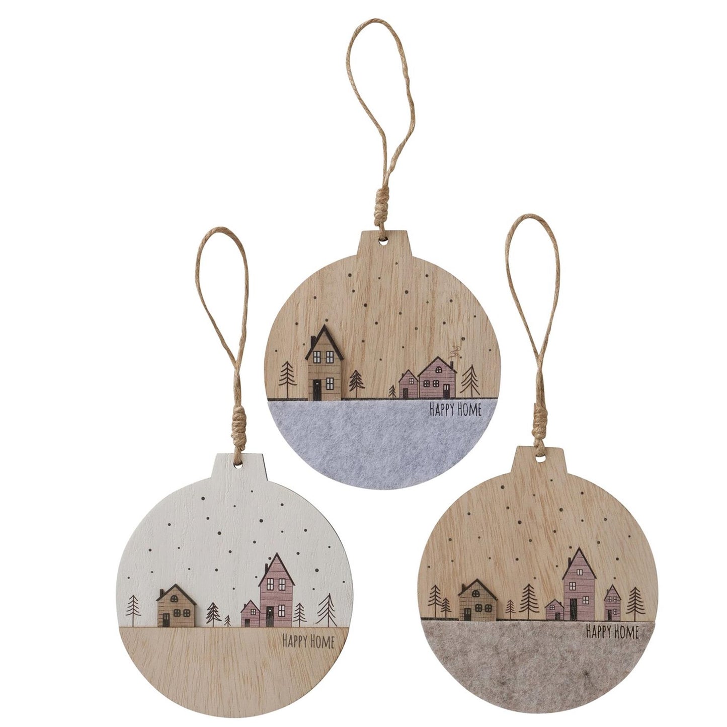 Boltze Home Hangdeco homewood huisjes 13cm