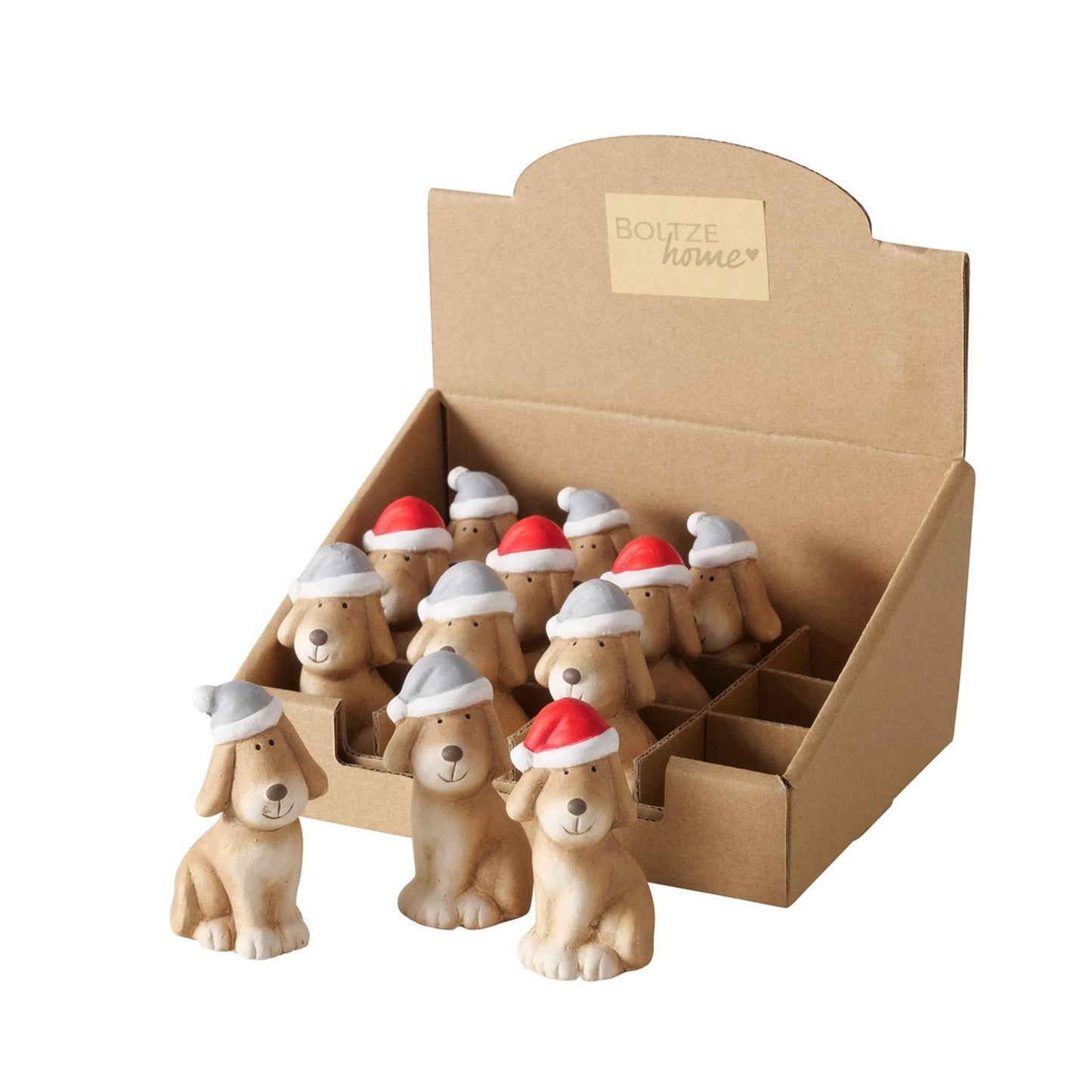 Boltze Home Beeld kersthond keramiek h7,4cm