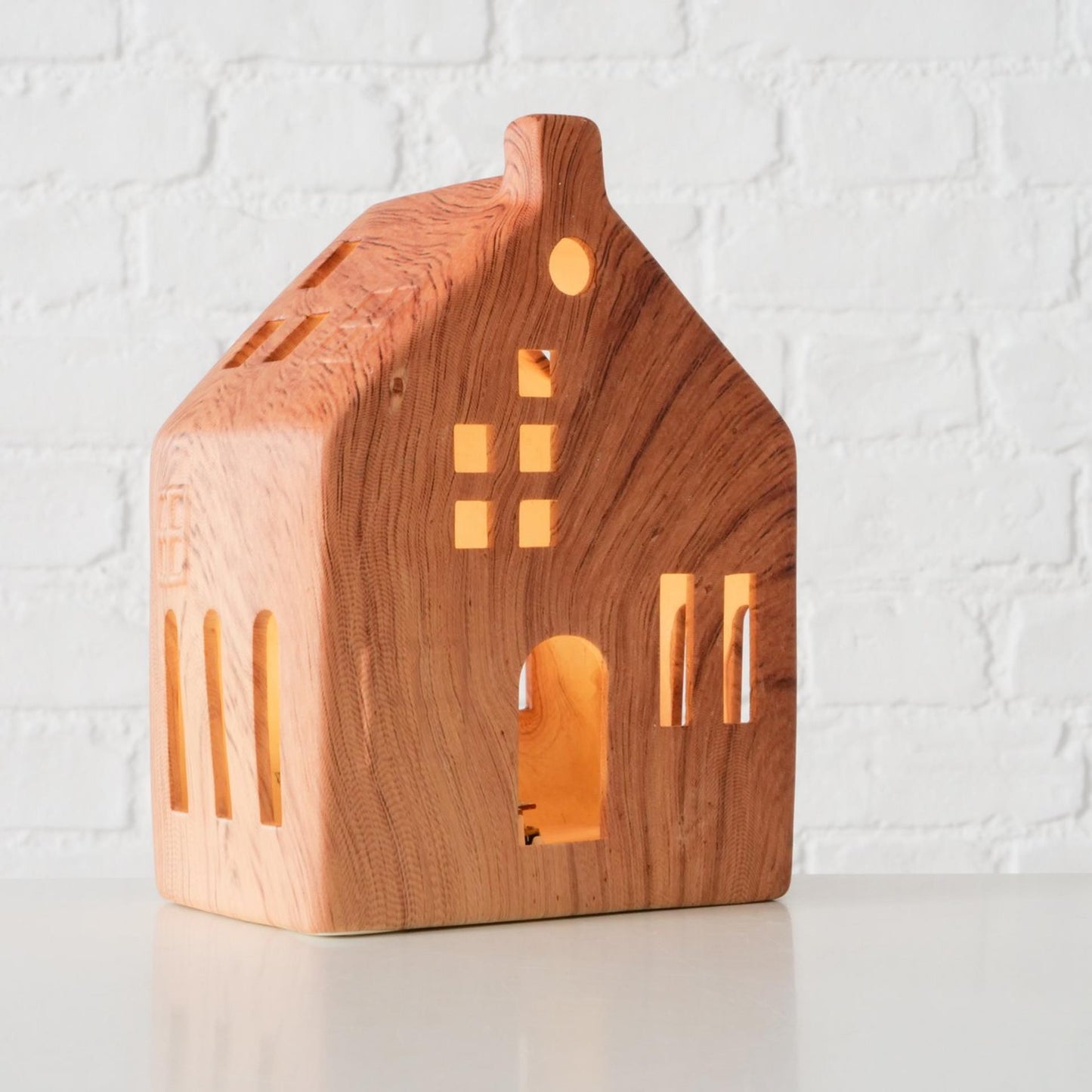 Boltze Home Deco huisje hygga porselein led h14cm