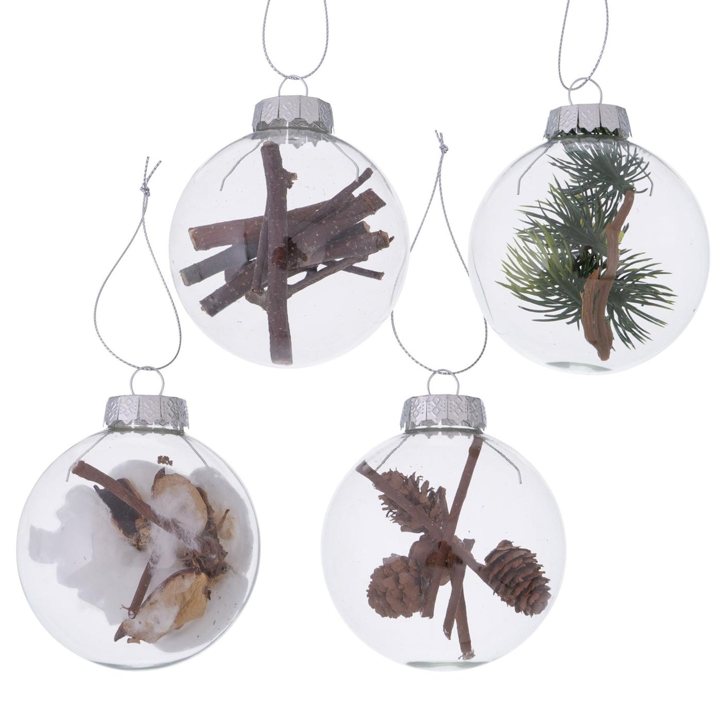Boltze Home Kerstbal chrispa glas ø8cm met decoratie