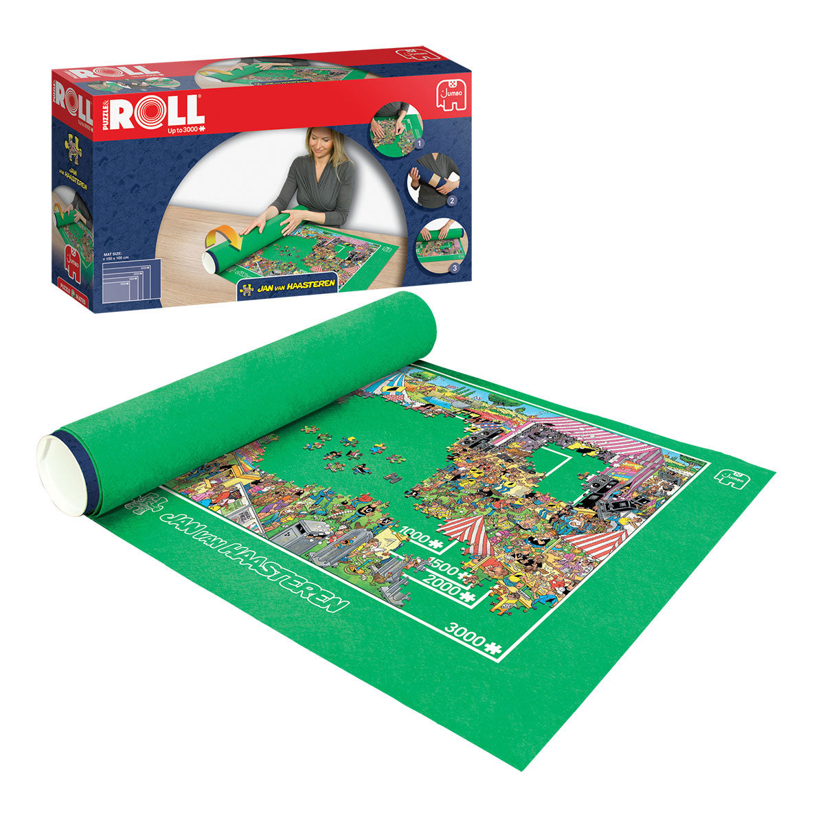 Jumbo Jan van haasteren puzzelmat en rol, tot 3000 stukjes