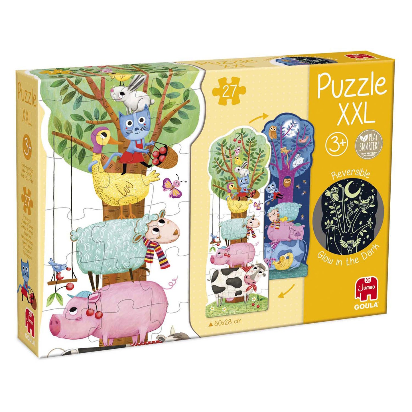 Goula Jumbo omkeerbare puzzel xxl boerderij dag en nacht, 27st.