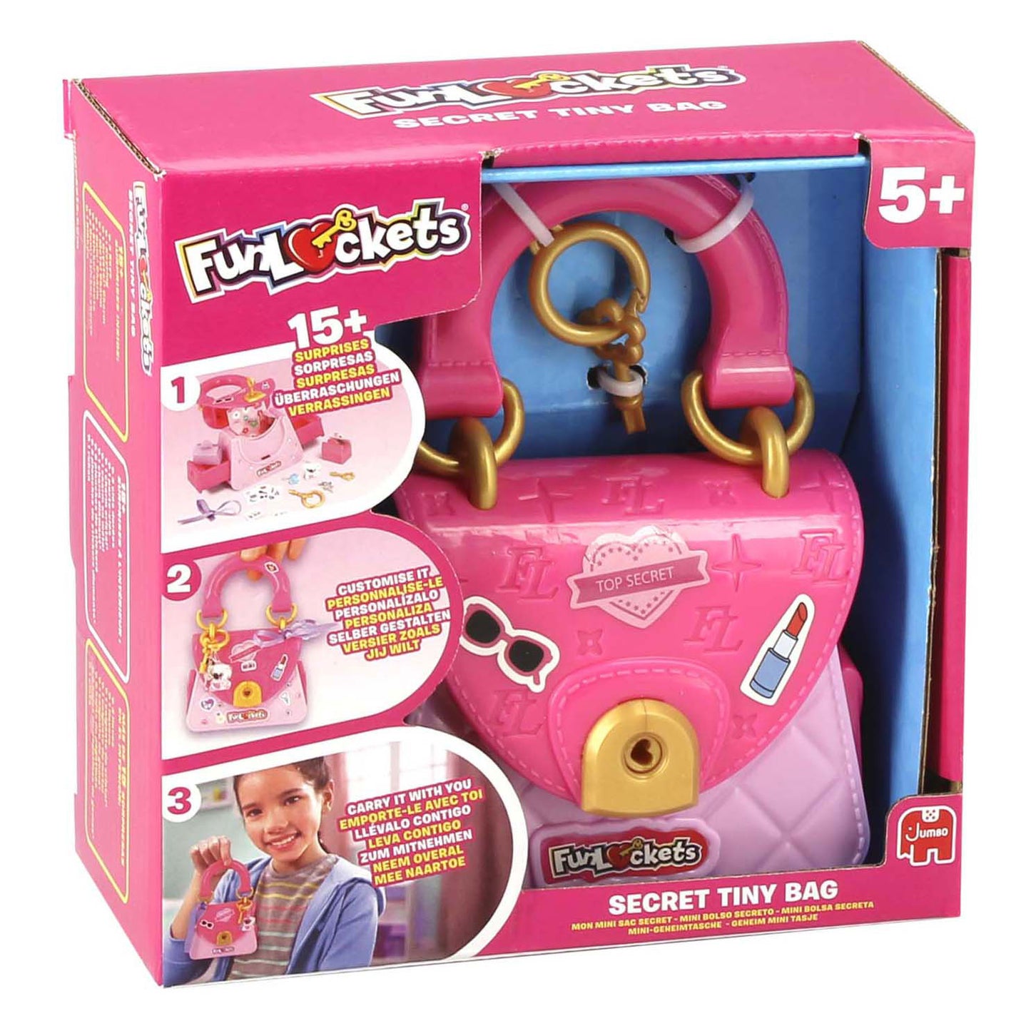 Funlockets Jumbo - - mini geheim tasje - tiny bag - tasje met geheimen vakjes - vanaf 5 jaar - met 15+ verrassingen