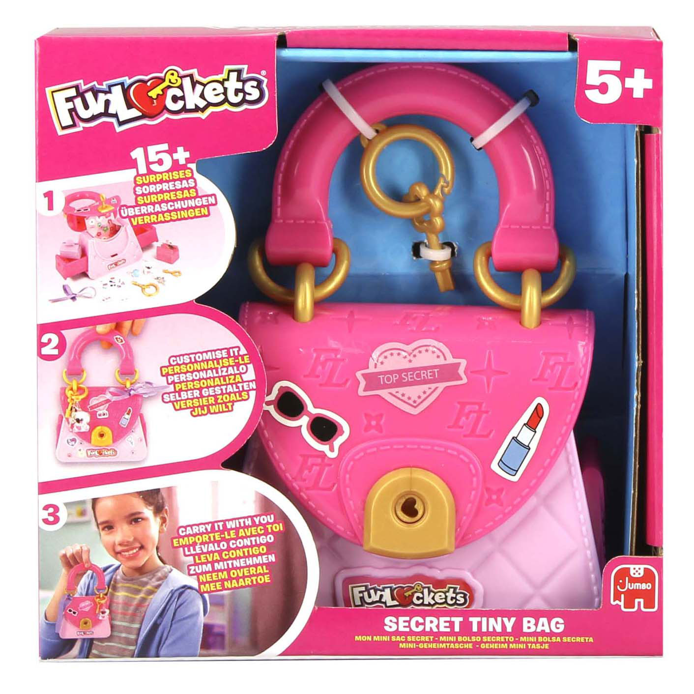 Funlockets mini schoudertas met geheime verrassingen