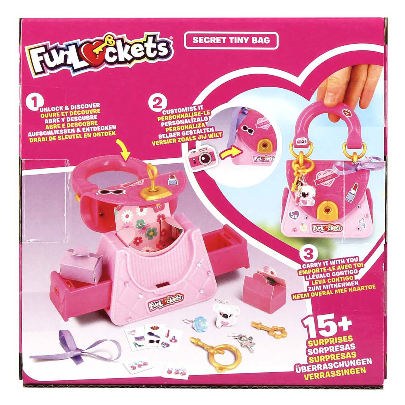 Funlockets mini schoudertas met geheime verrassingen