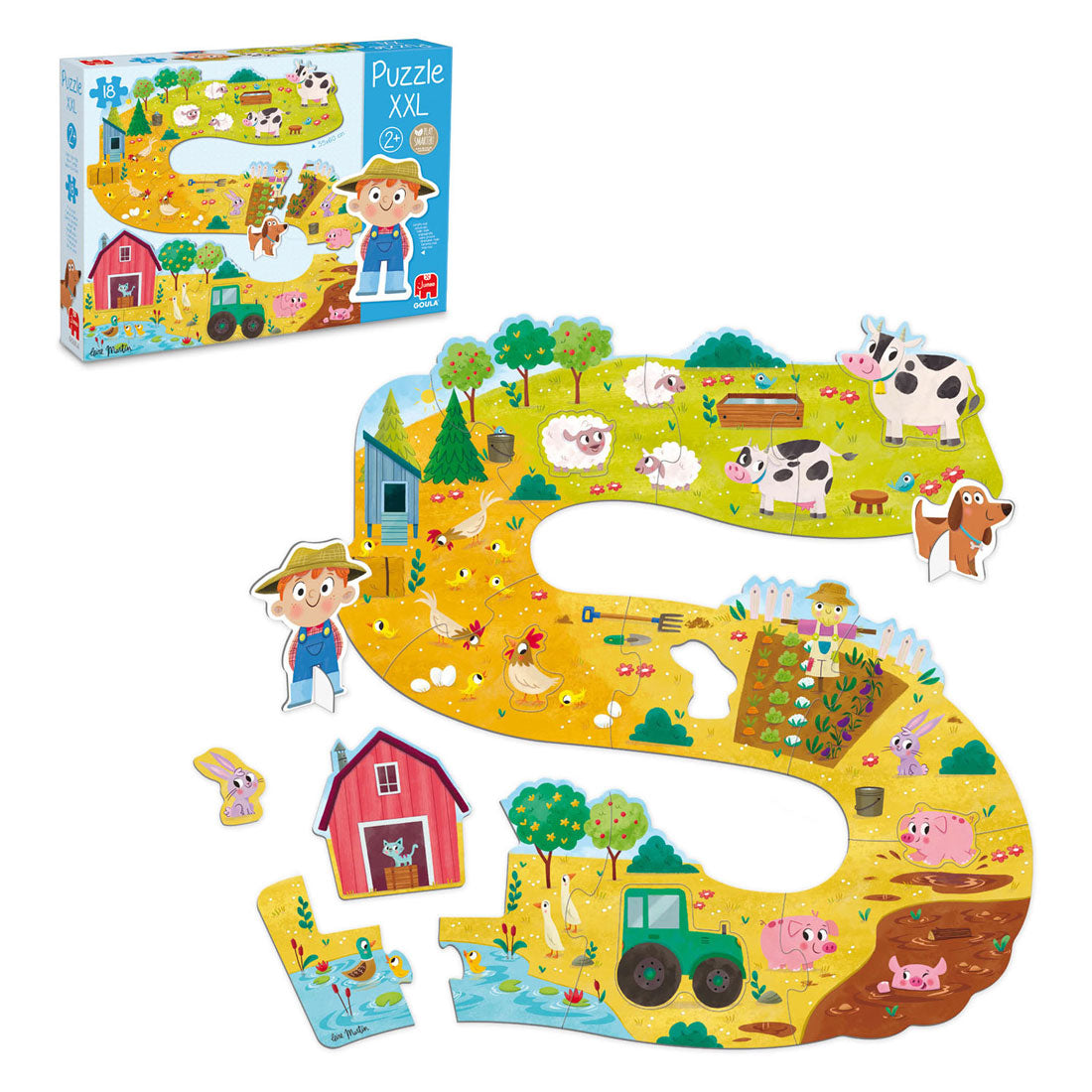 Jumbo goula puzzel xxl boerderijdieren - 18st.