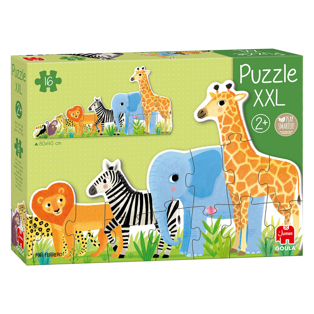 Goula Jumbo puzzel xxl jungle van klein tot groot - 16st.
