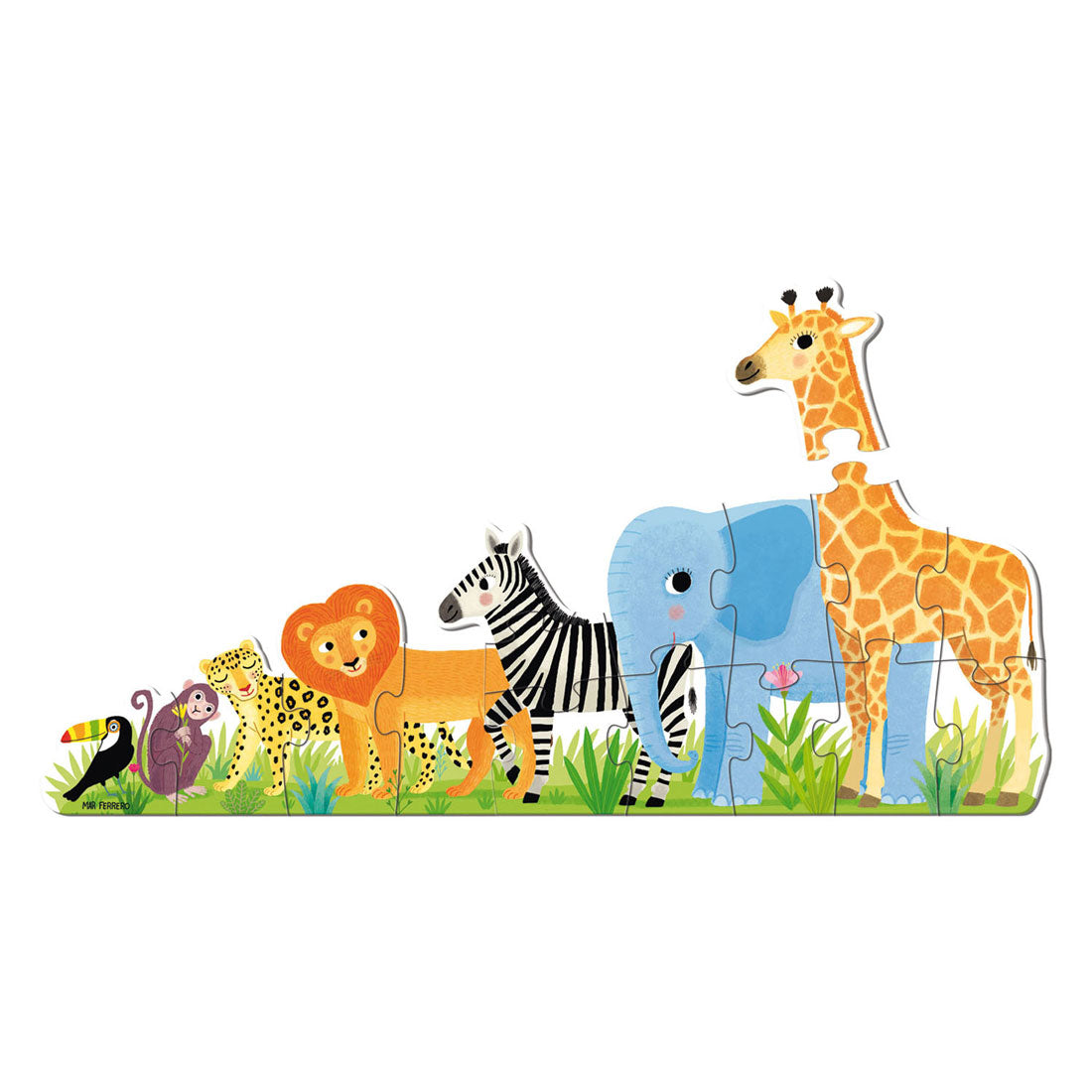 Goula Jumbo puzzel xxl jungle van klein tot groot - 16st.