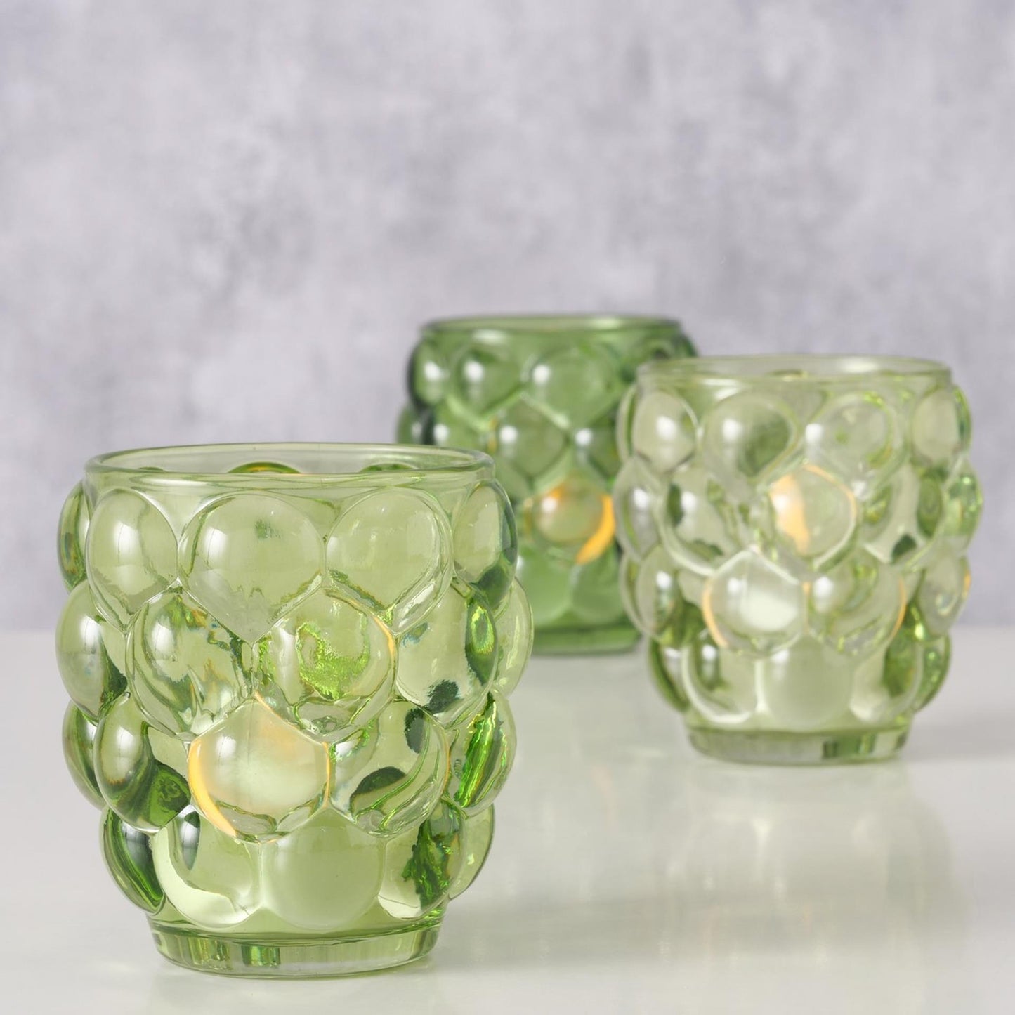 Boltze Home windlicht bubbla glas groen