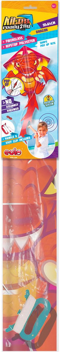 Kites Ready 2 Fly - pop-up mini nylon vlieger draak