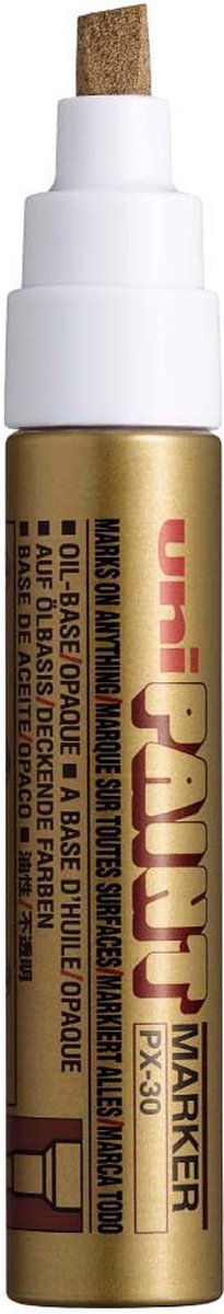Posca Uni paint px-30 gouden paint marker - 4 - 8,5 mm beitelpunt - verfstift op oliebasis, geschikt voor vele ondergronden zoals; glas, papier, ceramiek, plastic of metaal