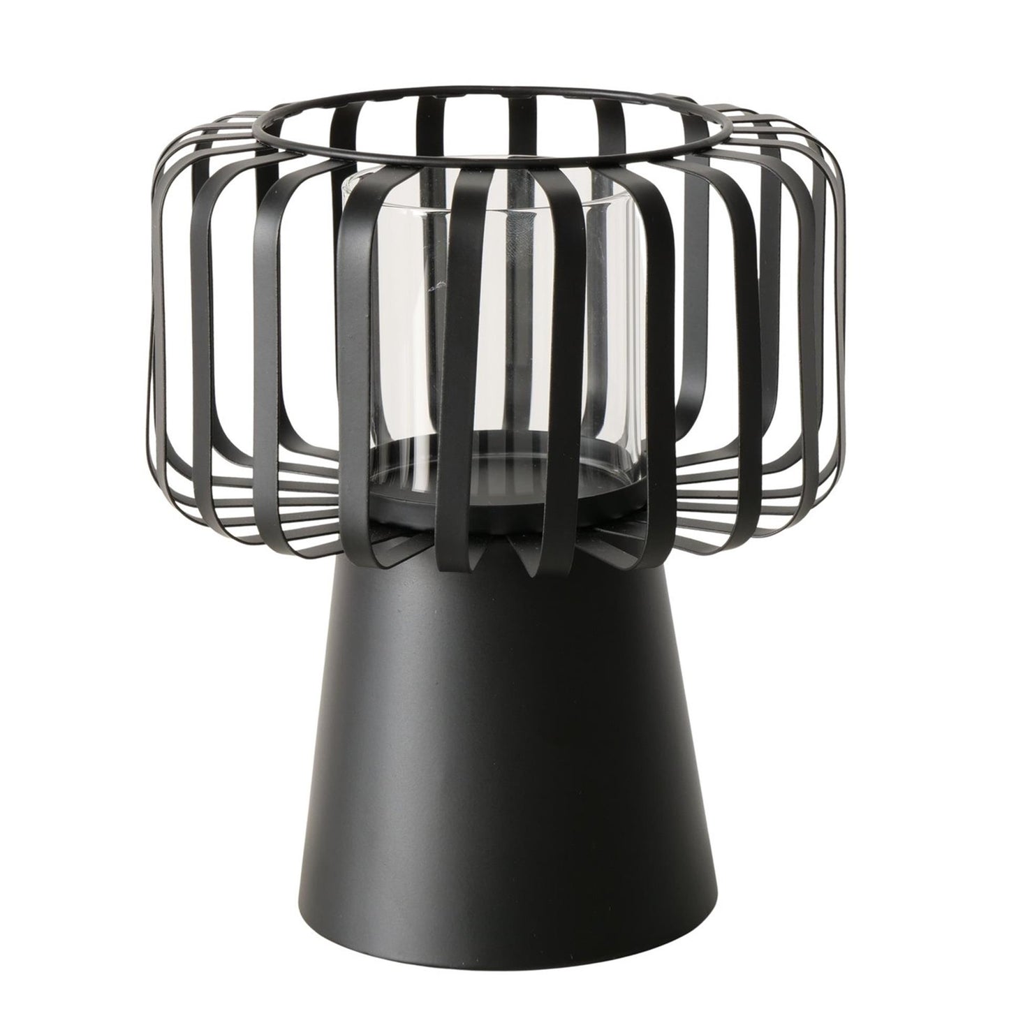Boltze Home windlicht zwart 18x18x21cm