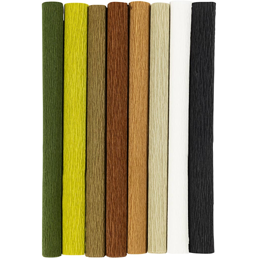 Creativ Company Https: www.cchobby.nl crepepapier-vel-25x60-cm-crepe-verhouding-180-105-gr-naturel-8-vel-1-doos