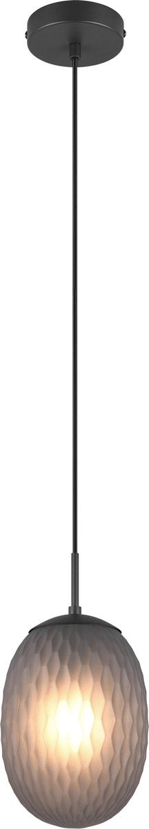 TRIO facette - hanglamp - zwart mat - excl. 1x e27 4 w - plafondbevestiging - in hoogte verstelbaar