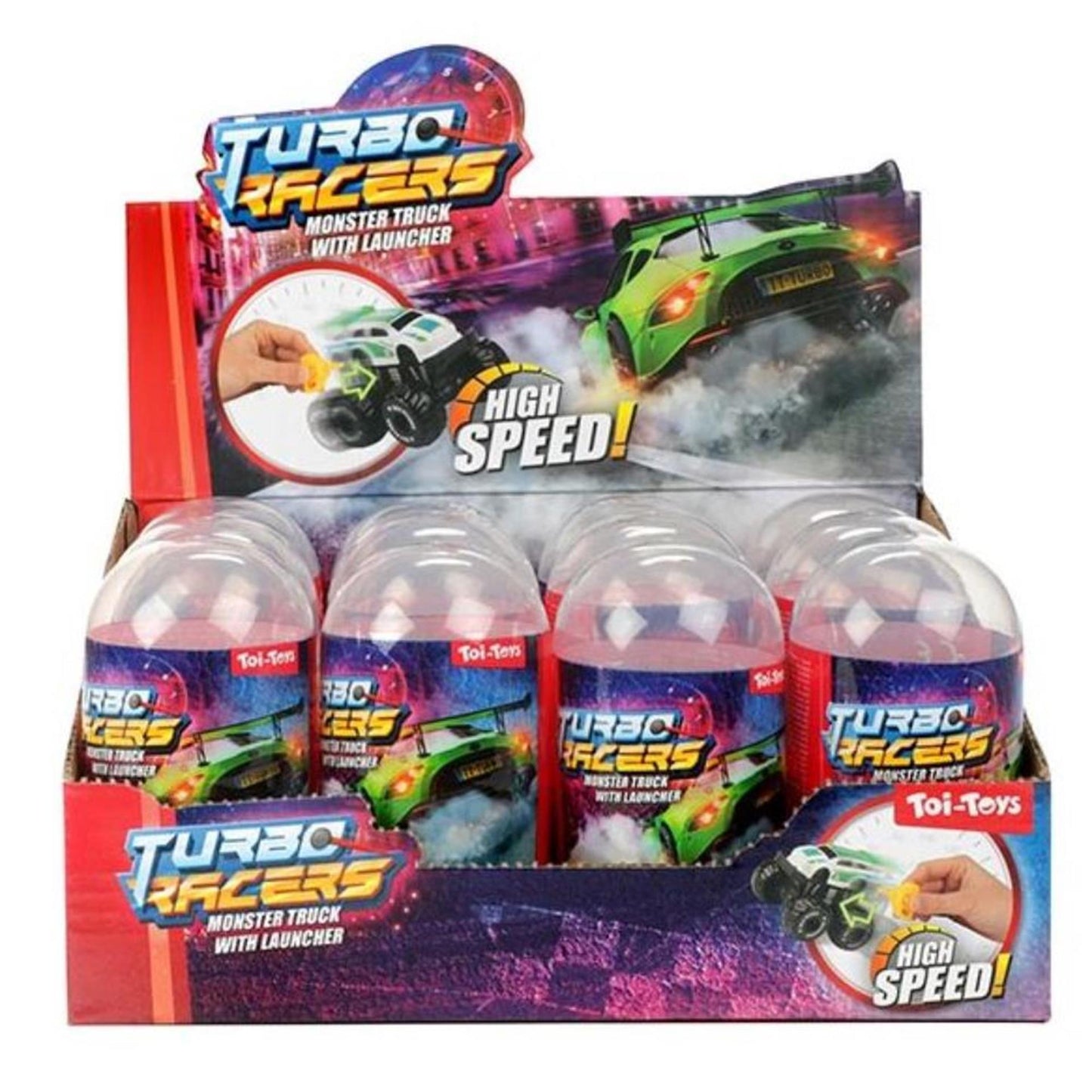 Toi-Toys Turbo racers monster truck met afschieter in ei