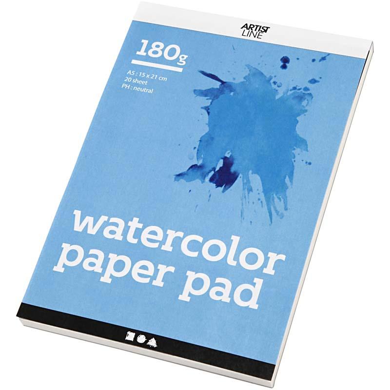 Creativ Company Https: www.cchobby.nl aquarelblok-a5-vel-148x210-mm-180-gr-wit-20-vel-1-stuk