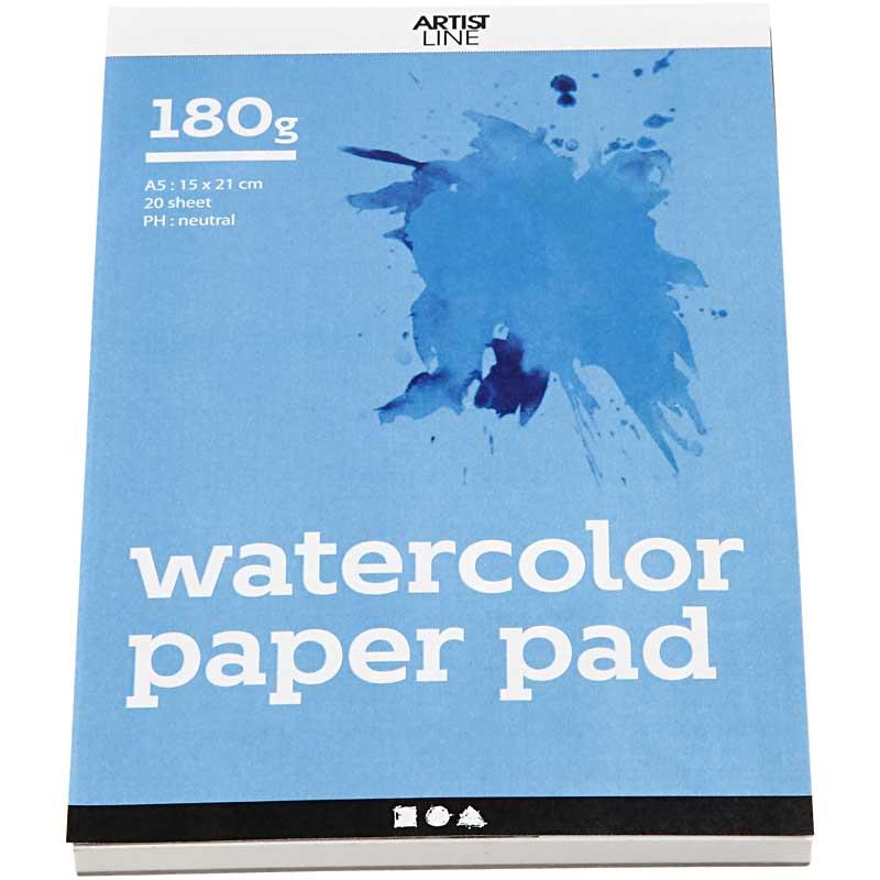 Creativ Company Https: www.cchobby.nl aquarelblok-a5-vel-148x210-mm-180-gr-wit-20-vel-1-stuk