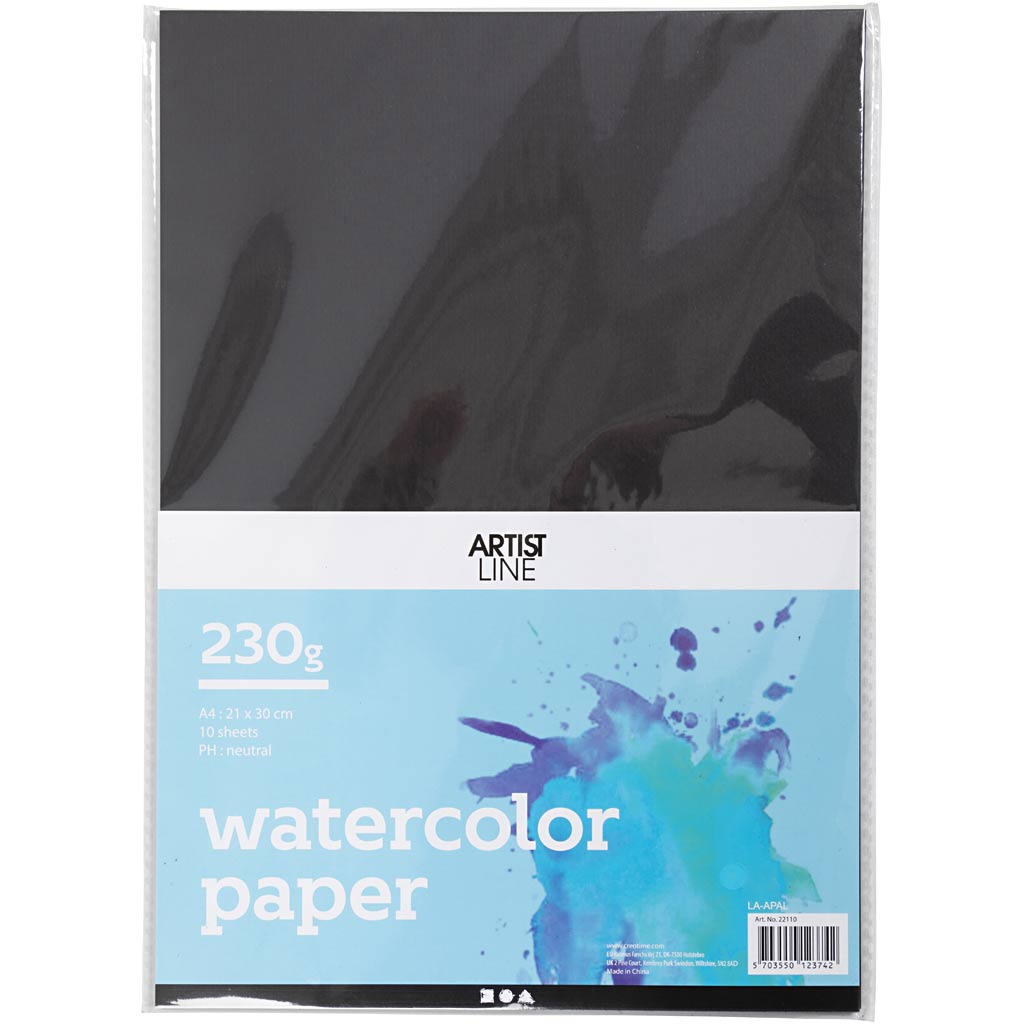 Creativ Company Https: www.cchobby.nl aquarelpapier-a4-vel-210x297-mm-230-gr-zwart-10-vel-1-doos