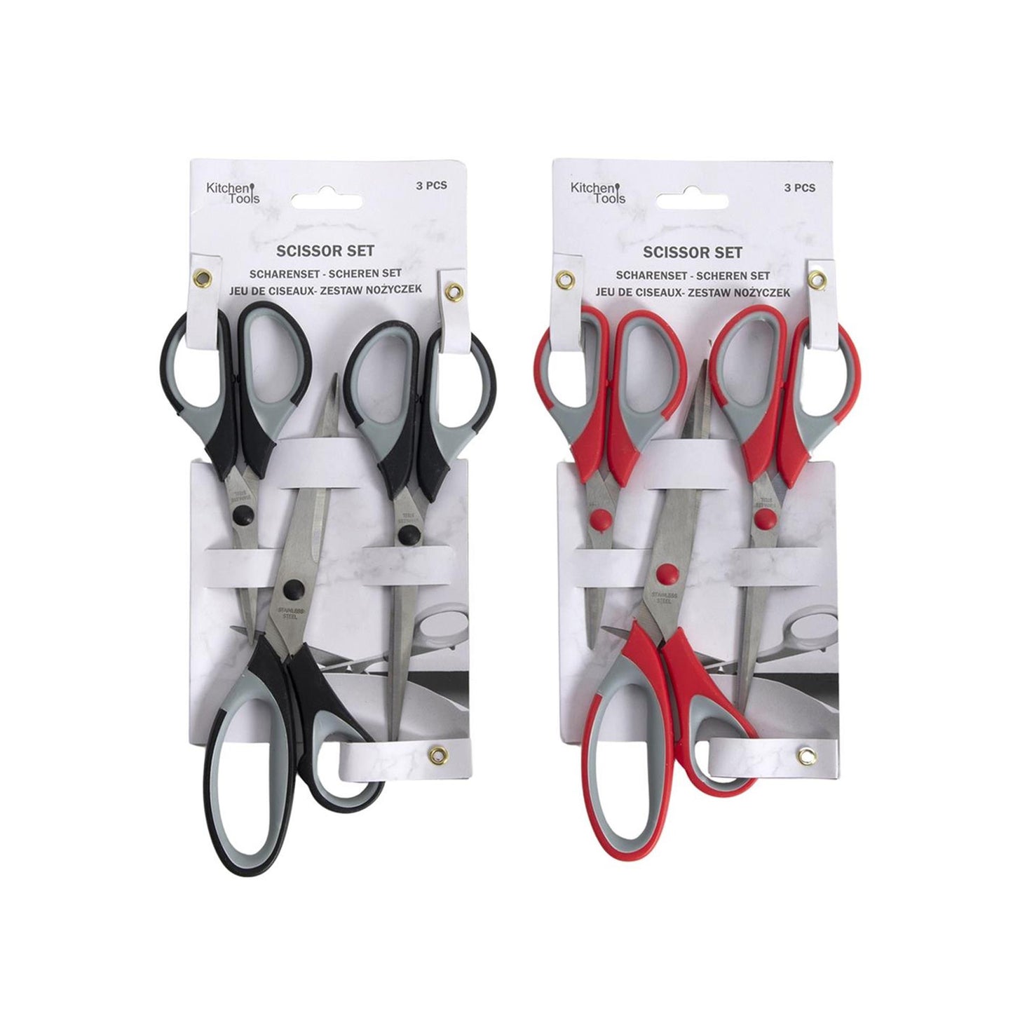 Kitchen Tools Scharenset 3-delig rood zwart