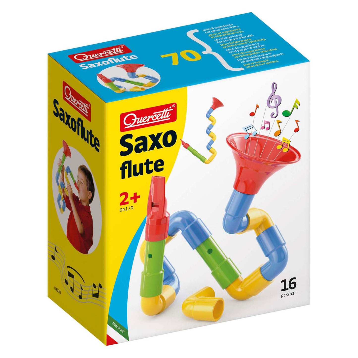 Quercetti buizen bouwset saxofoon, 16dlg.