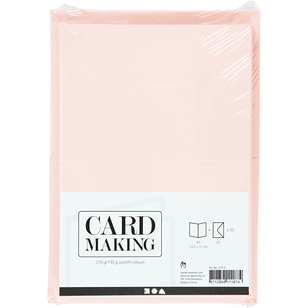 Creativ Company Https: www.cchobby.nl kaarten-en-enveloppen-afmeting-kaart-10-5x15-cm-afmeting-envelop-11-5x16-5-cm-110-220-pastelkleuren-50-set-1-doos