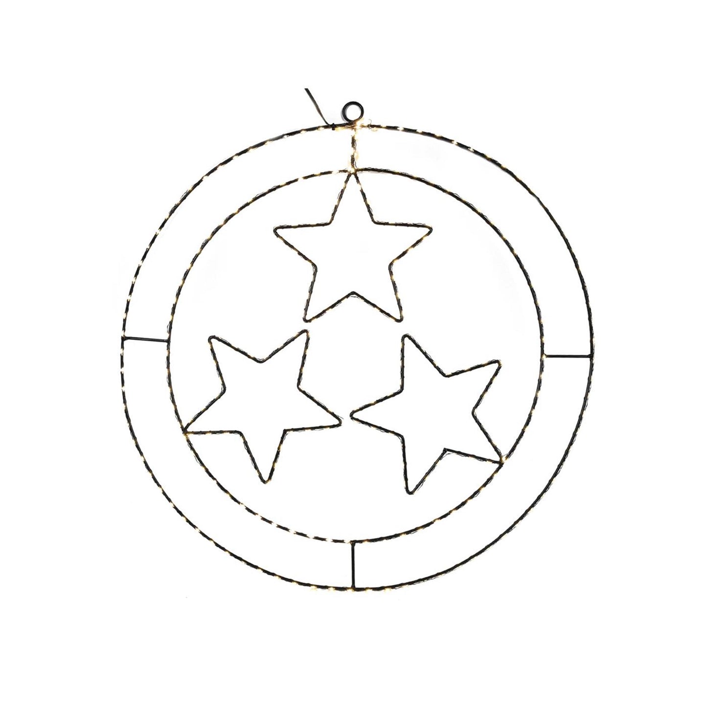 Svenska Living Led kersthanger ring sterren zwart 50cm