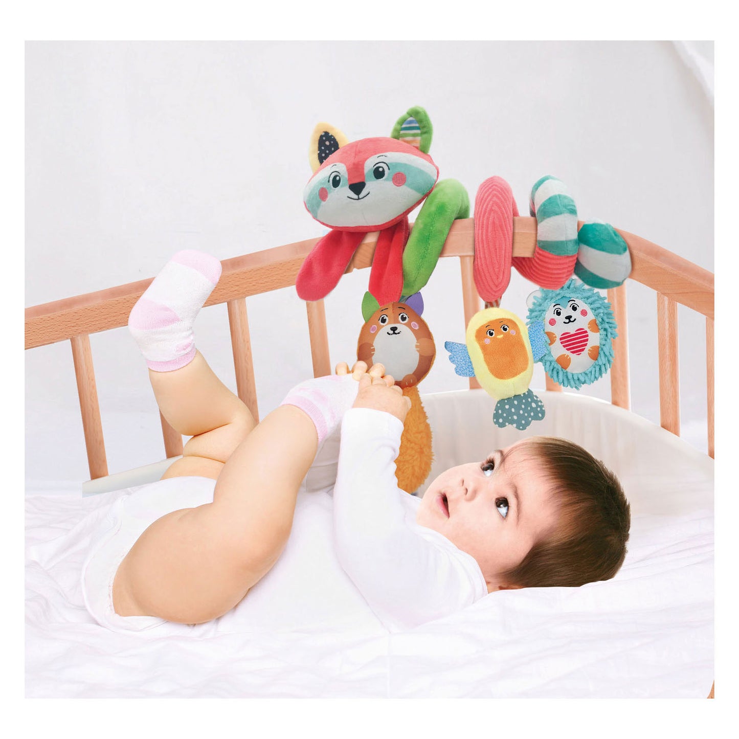 Clementoni baby stoffen kinderwagenspiraal wasbeer