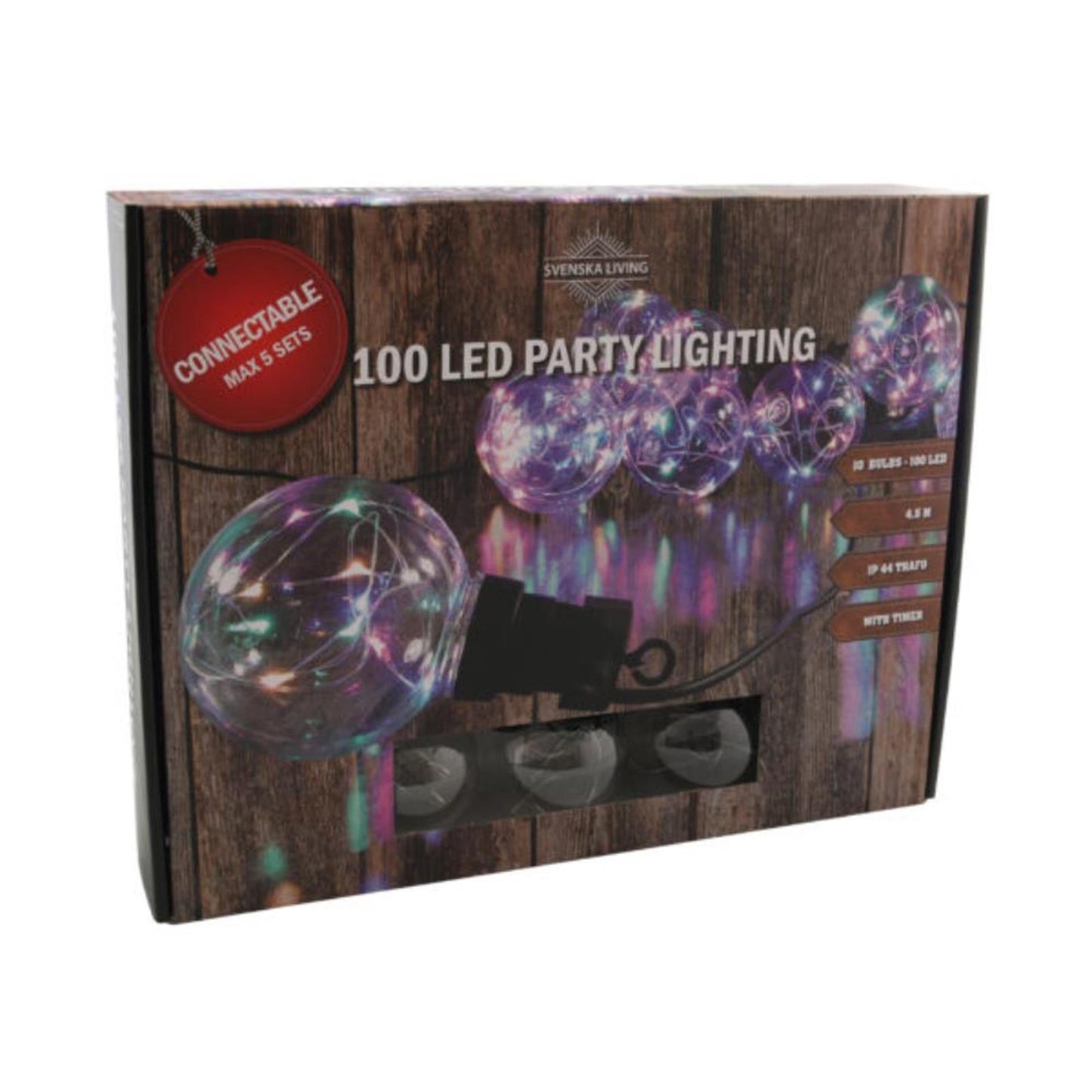 Svenska Living Partylight x10 bol multikleur ip44 timer