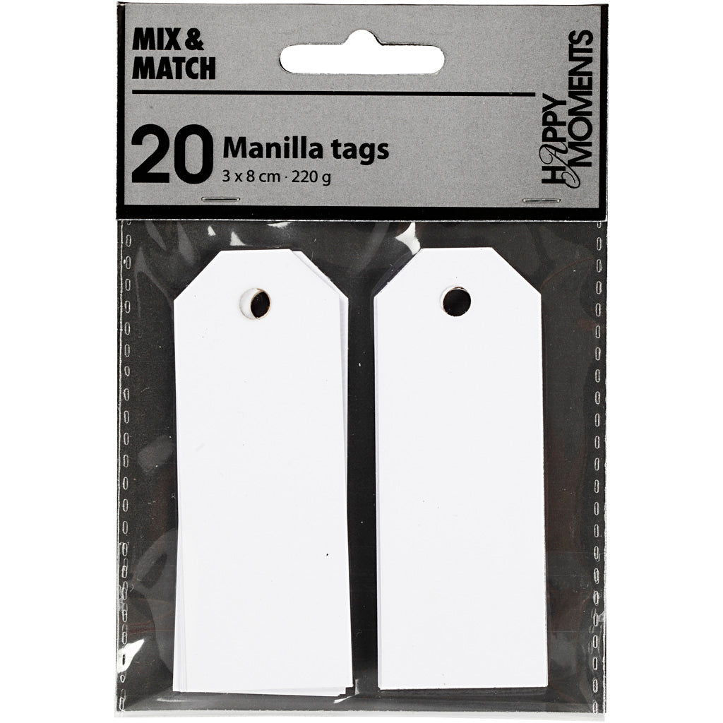 Creativ Company Https: www.cchobby.nl manilla-labels-afm-3x8-cm-220-gr-wit-20-stuk-1-doos